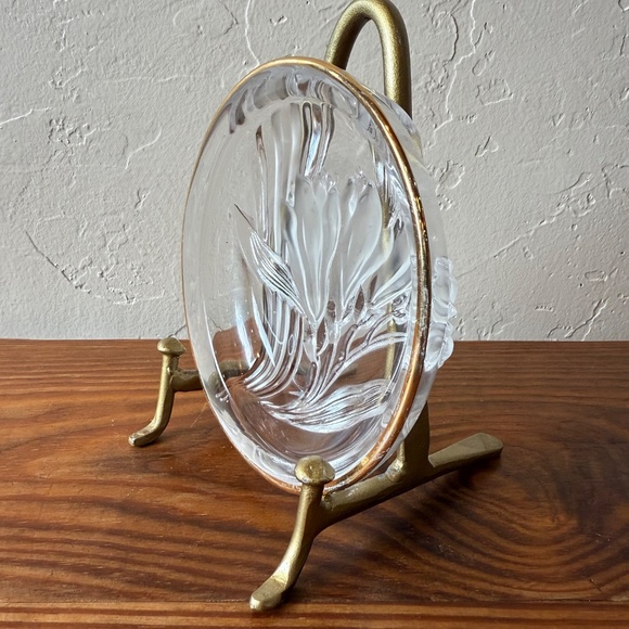 Mikasa Parisian Frosted Iris Glass Dish with Gold Trim – 1980s, Made in Japan - Picture 7 of 15